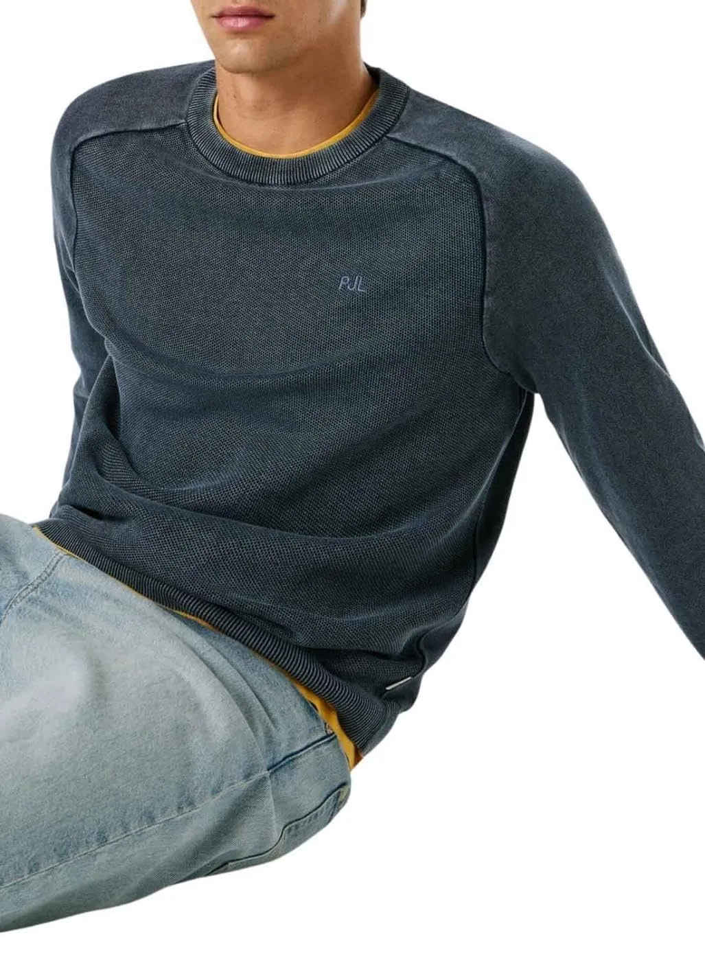 Pepe Jeans Fleet maglione girocollo L blu lavaggio acido