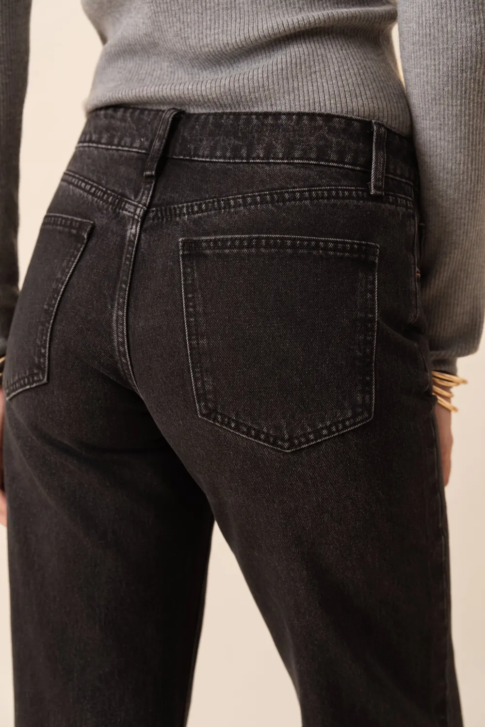 Oraije Carmen jeans straight grigio cotone