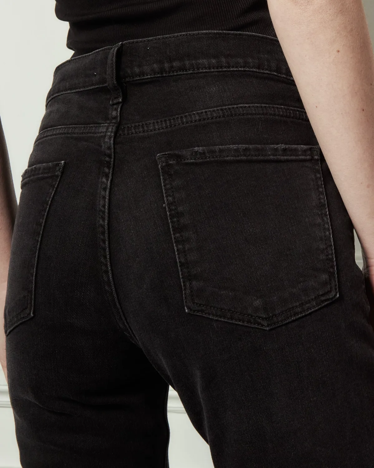 acquaverde April jeans dritti Black Stone denim pesante