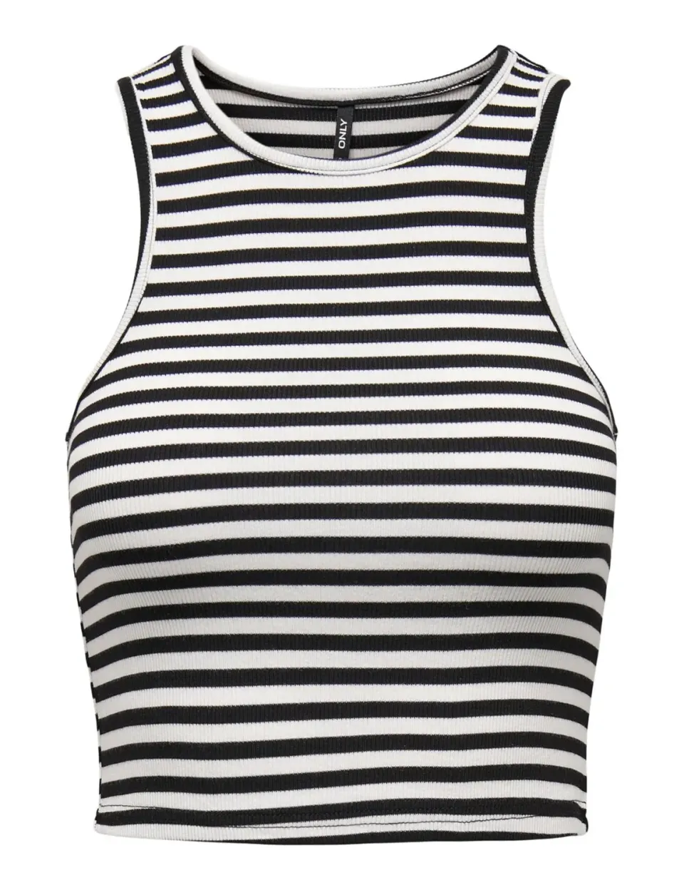 Only Onlbelia top donna crop taglia S nero righe