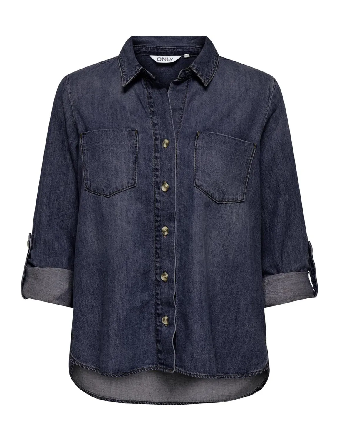 Only Onlyasmin Camicia Denim Donna Blu Medio Lunga