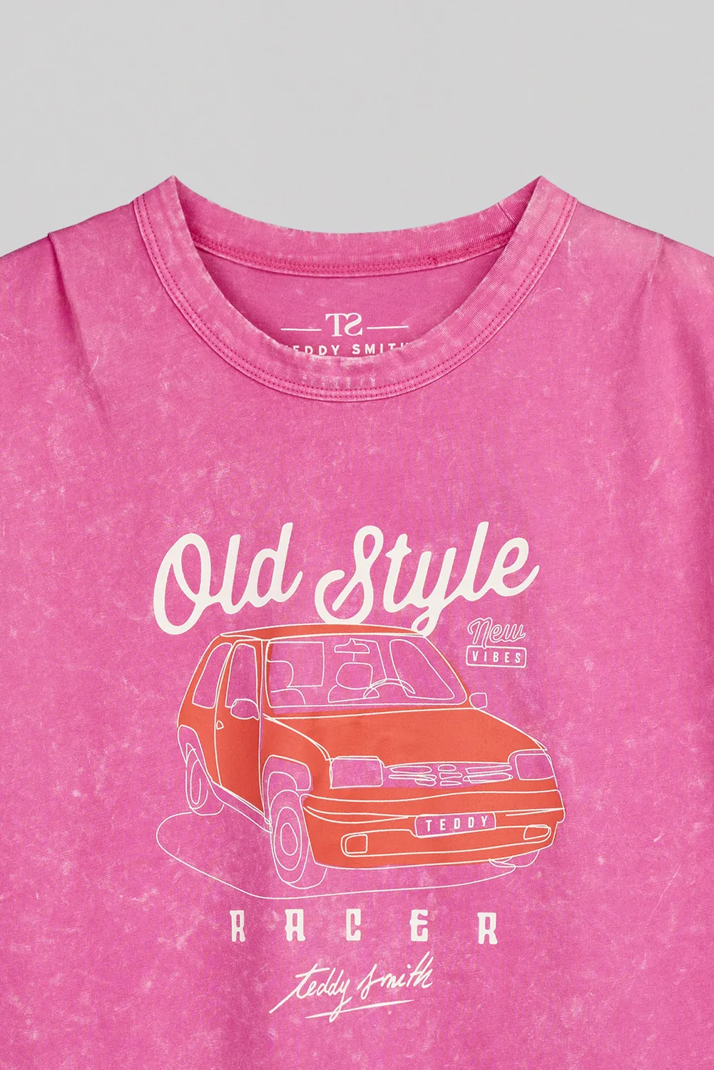 Teddy Smith T-Tany MC JR canotta bambina fuxia vintage