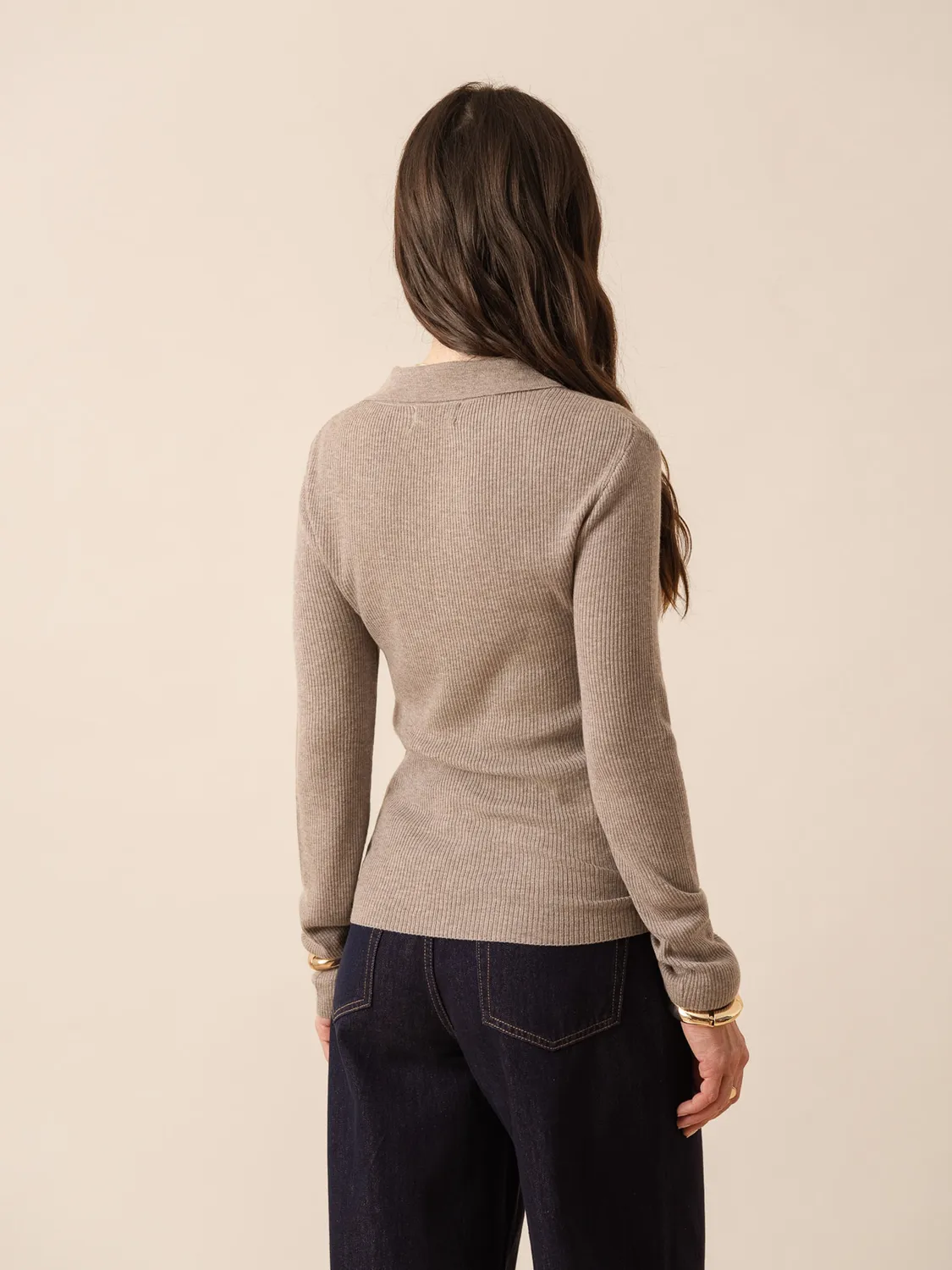 Oraije Céline polo bianco maniche lunghe
