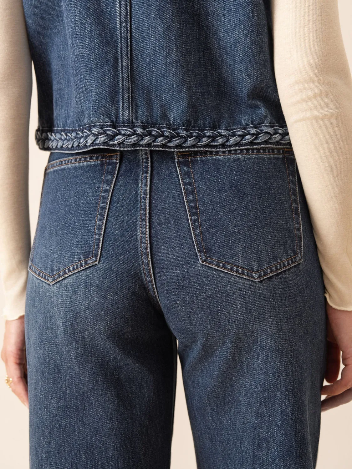 Oraije Noa jeans larghi blu scuro cotone