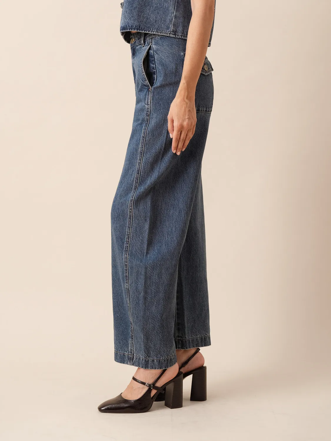 Oraije Barry jeans barrel blu stone cotone