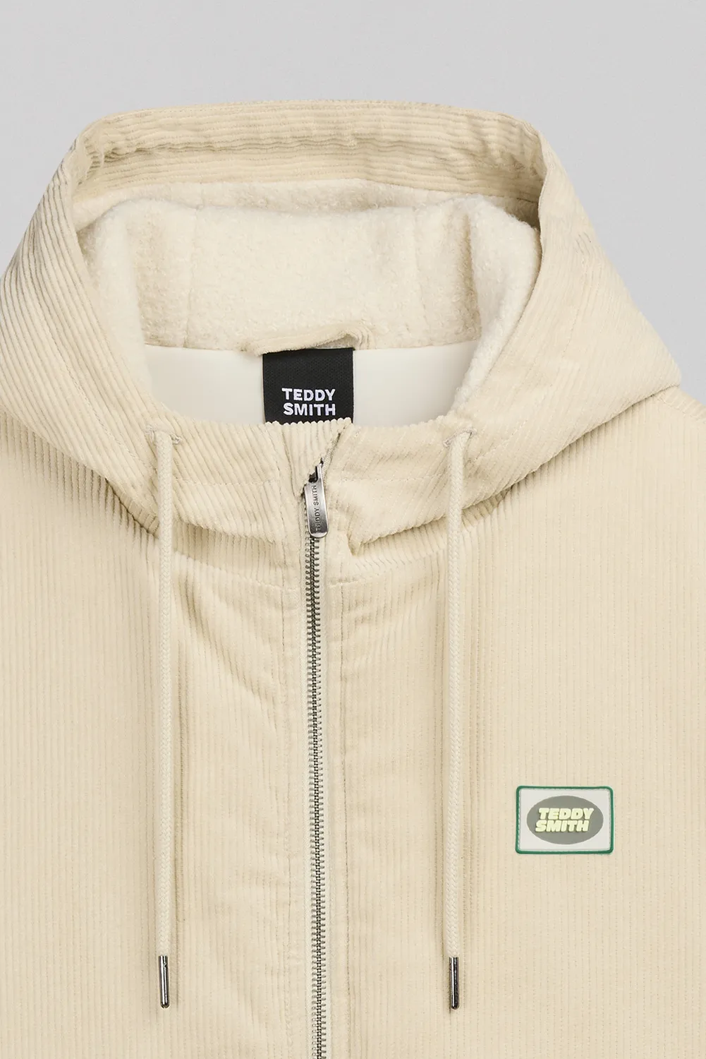 Teddy Smith B-Clement giubbotto beige velluto cappuccio
