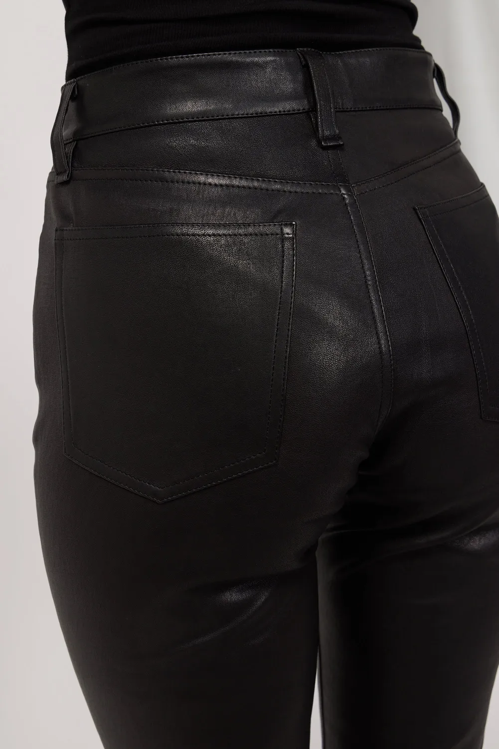 acquaverde Denver pantaloni pelle vera neri slim
