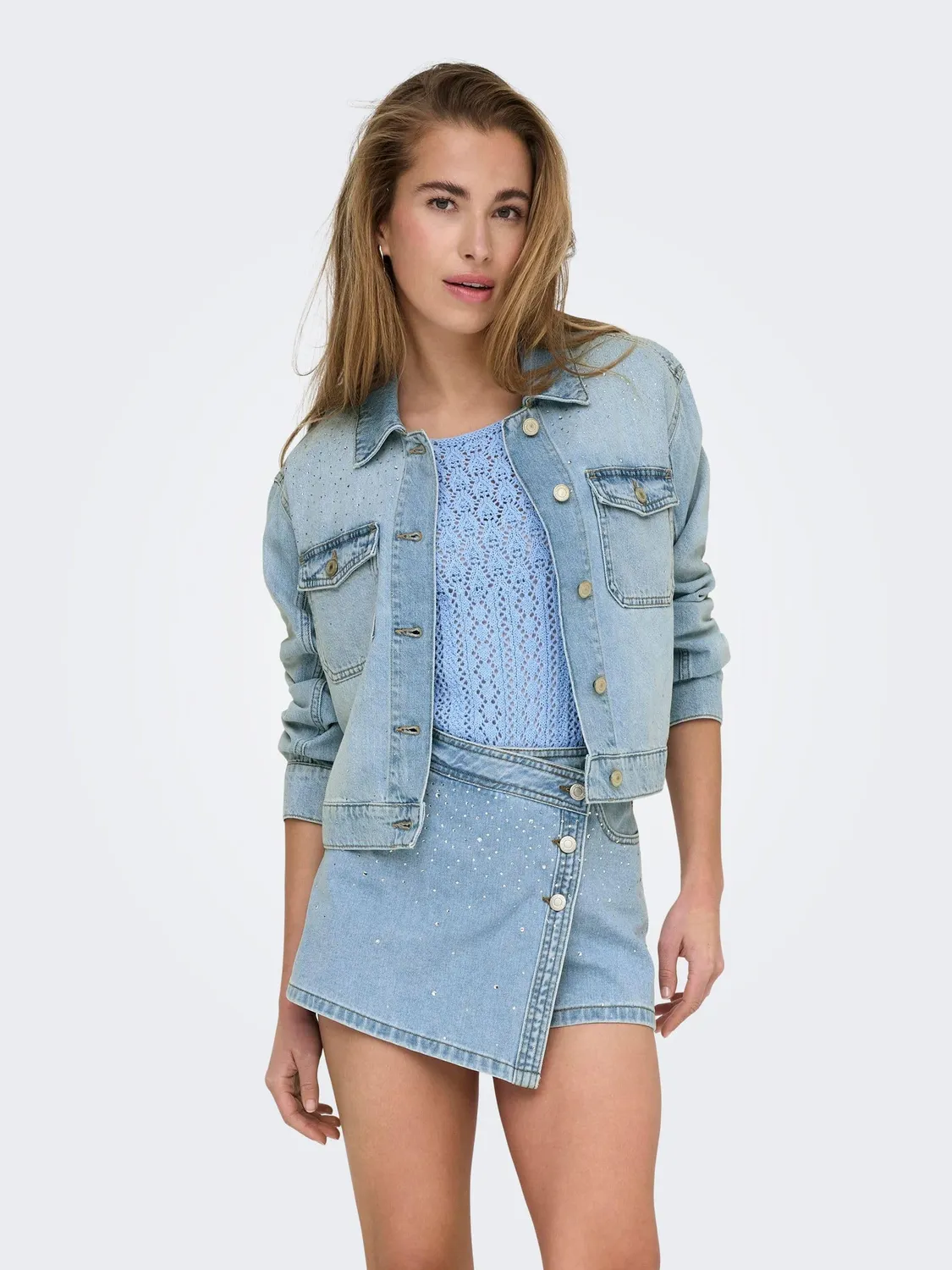 ONLY Onllumi giubbotto jeans L denim