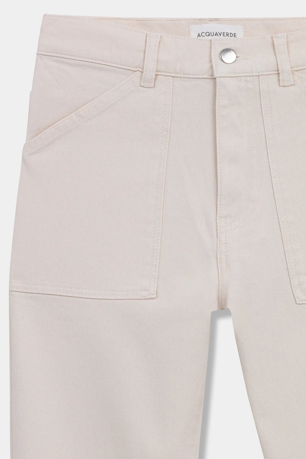 acquaverde Eddy pantalone Cream vita alta largo