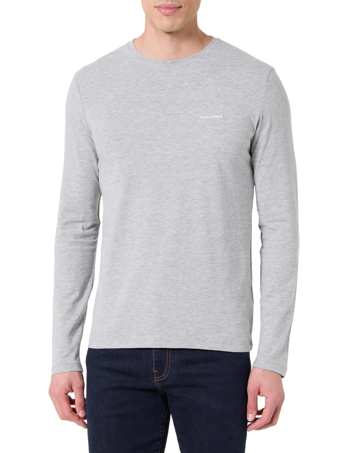 Pepe Jeans Basic Logo Stretch T-shirt Uomo Manica Lunga Bianca