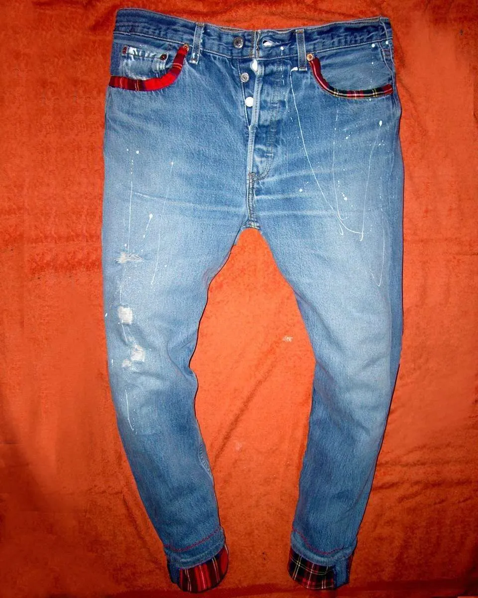 Never Say Never Levi's Vintage Scozzese jeans tessuto medio