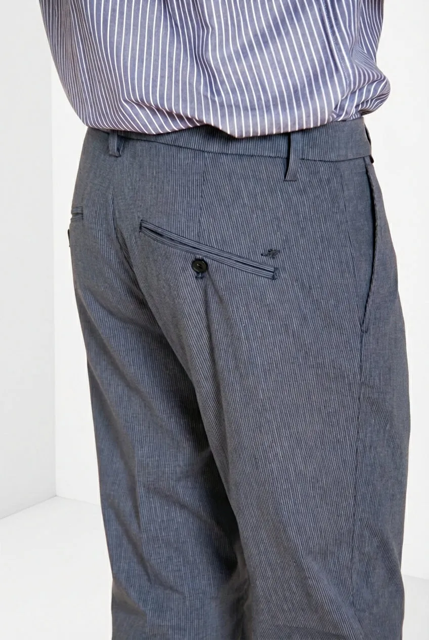 Mason's Osaka chino blu navy gessato carrot fit