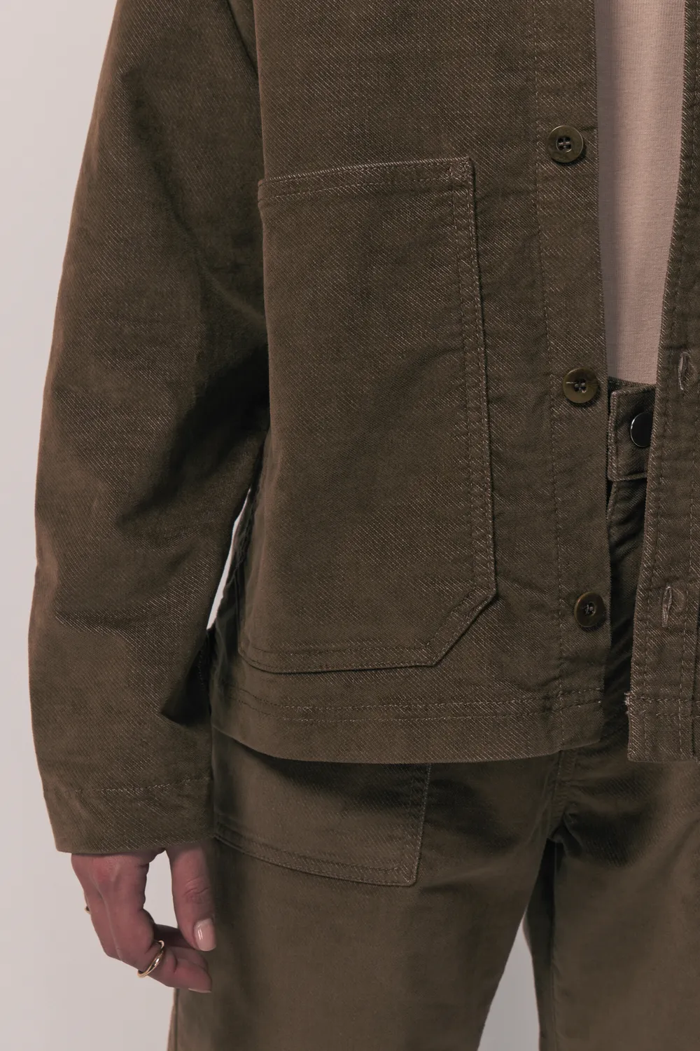 acquaverde Abby giacca in velluto Tabac oversize