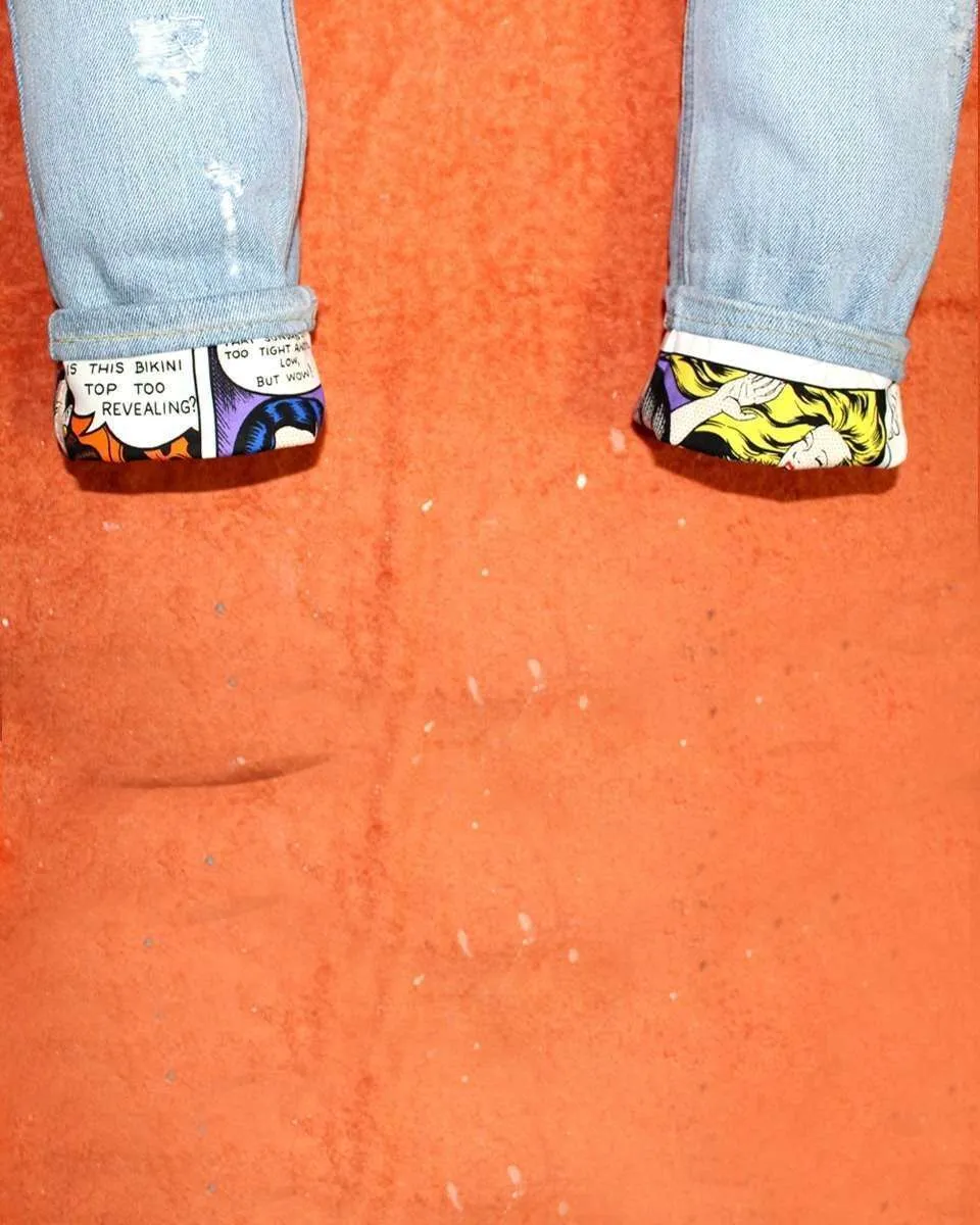 Levi's Vintage Jigen Lupin jeans dipinti a mano su misura