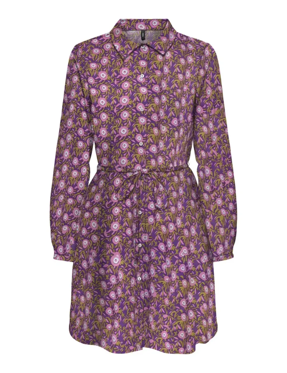 ONLY Onlnova Life Vis L/S Shirt Dress abito viola amaranto
