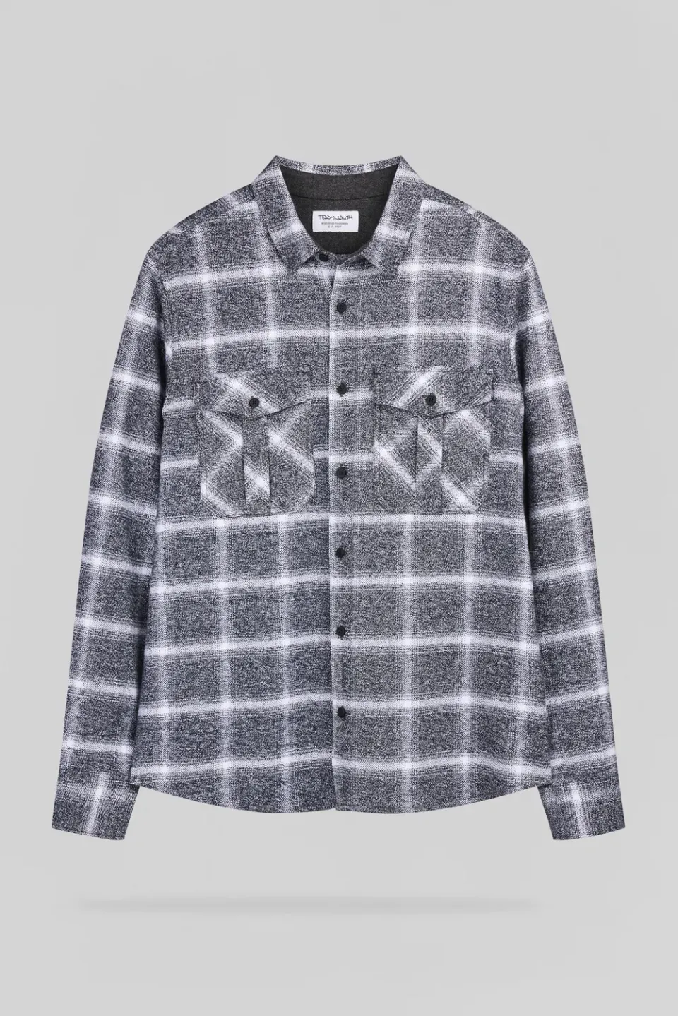 Teddy Smith C-Peak ML camicia quadri mélange black cotone
