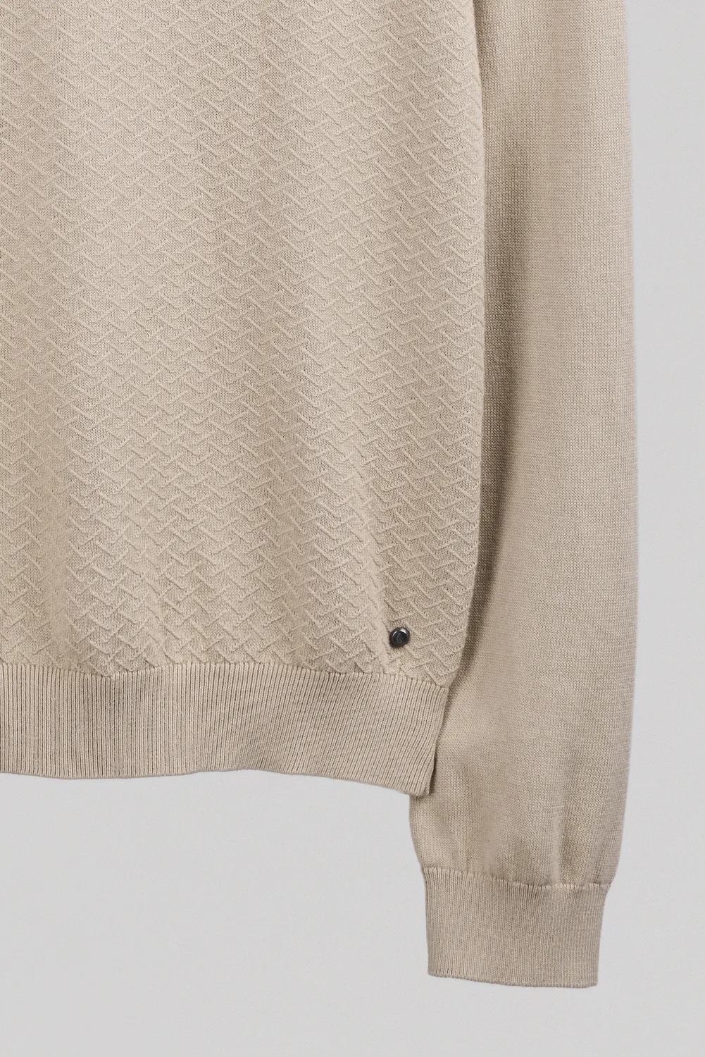 Teddy Smith P-Lynn ML polo manica lunga beige lin cotone