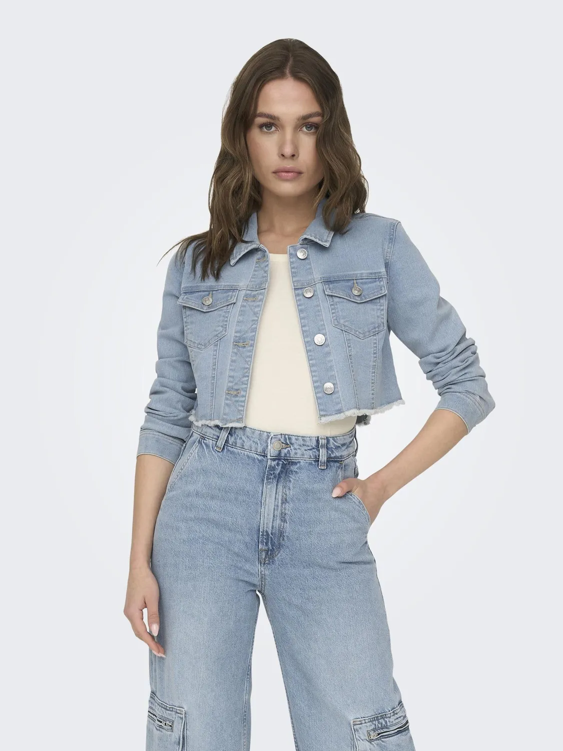 ONLY Onlwonder Denim Jacket giacca denim Light Blue Denim L