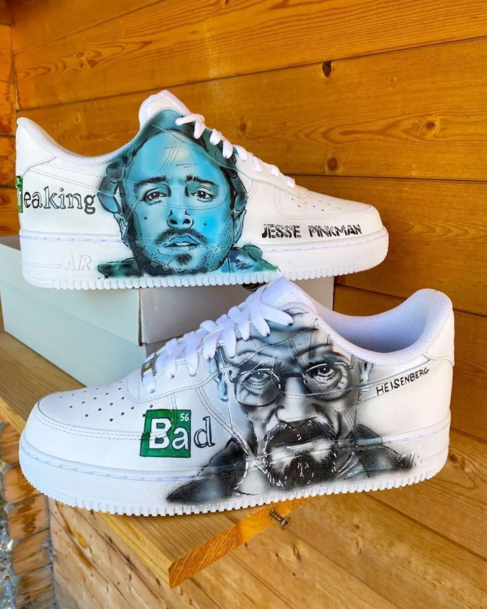 Never Say Never Air Force 1 Heisenberg sneakers dipinte