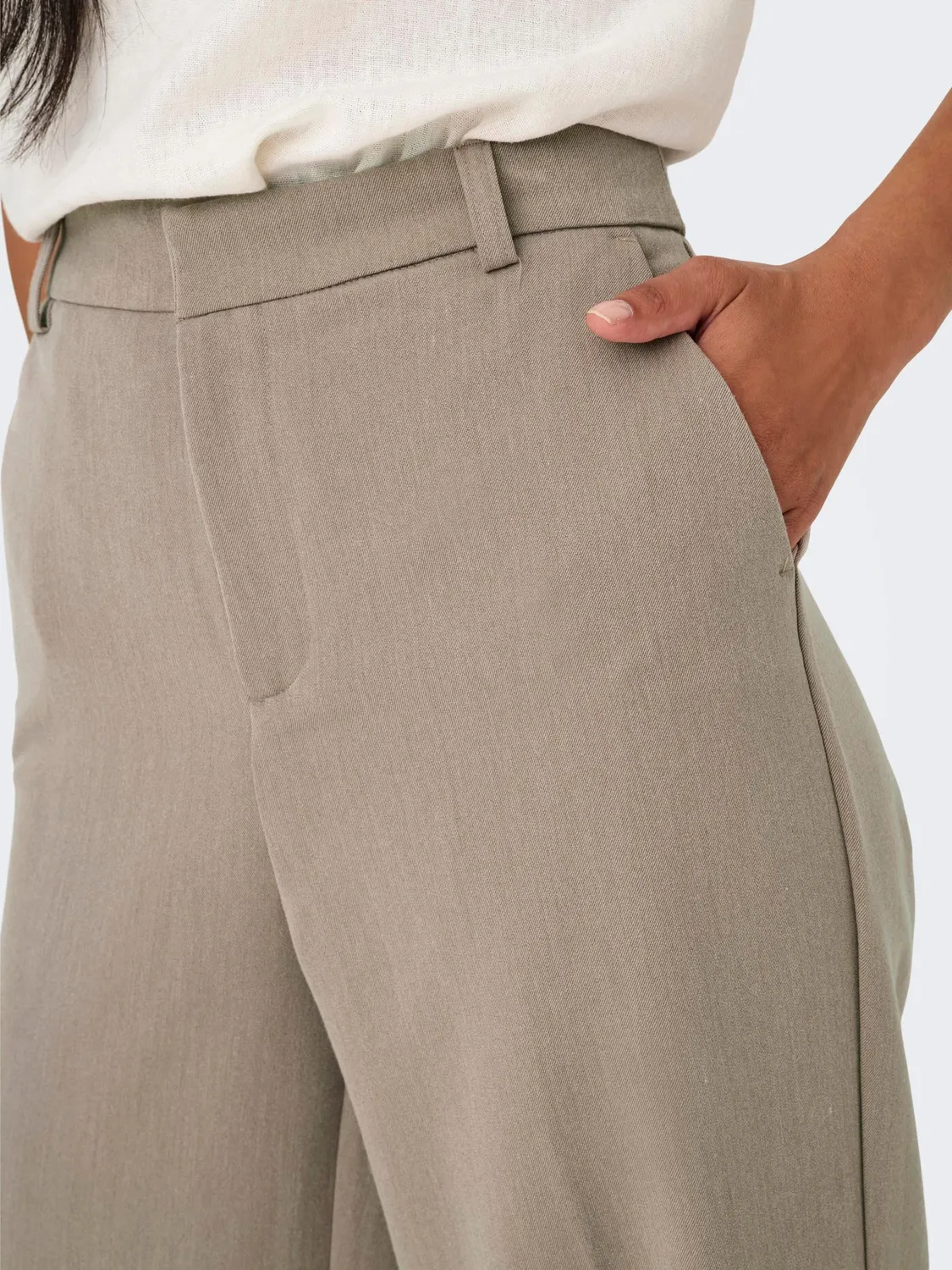 ONLY Onlhattie Pantaloni Larghi Vita Alta Grigio 34/32