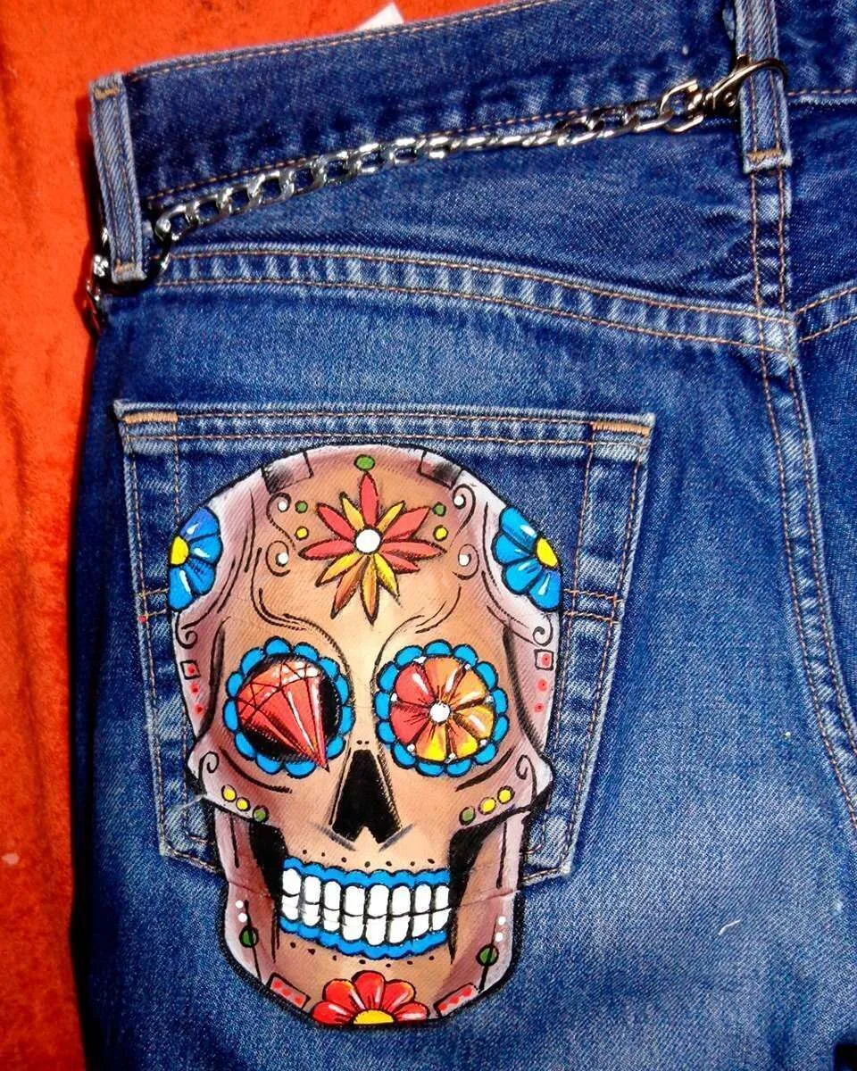 Never Say Never Jeans Levi's Teschio tessuto messicano