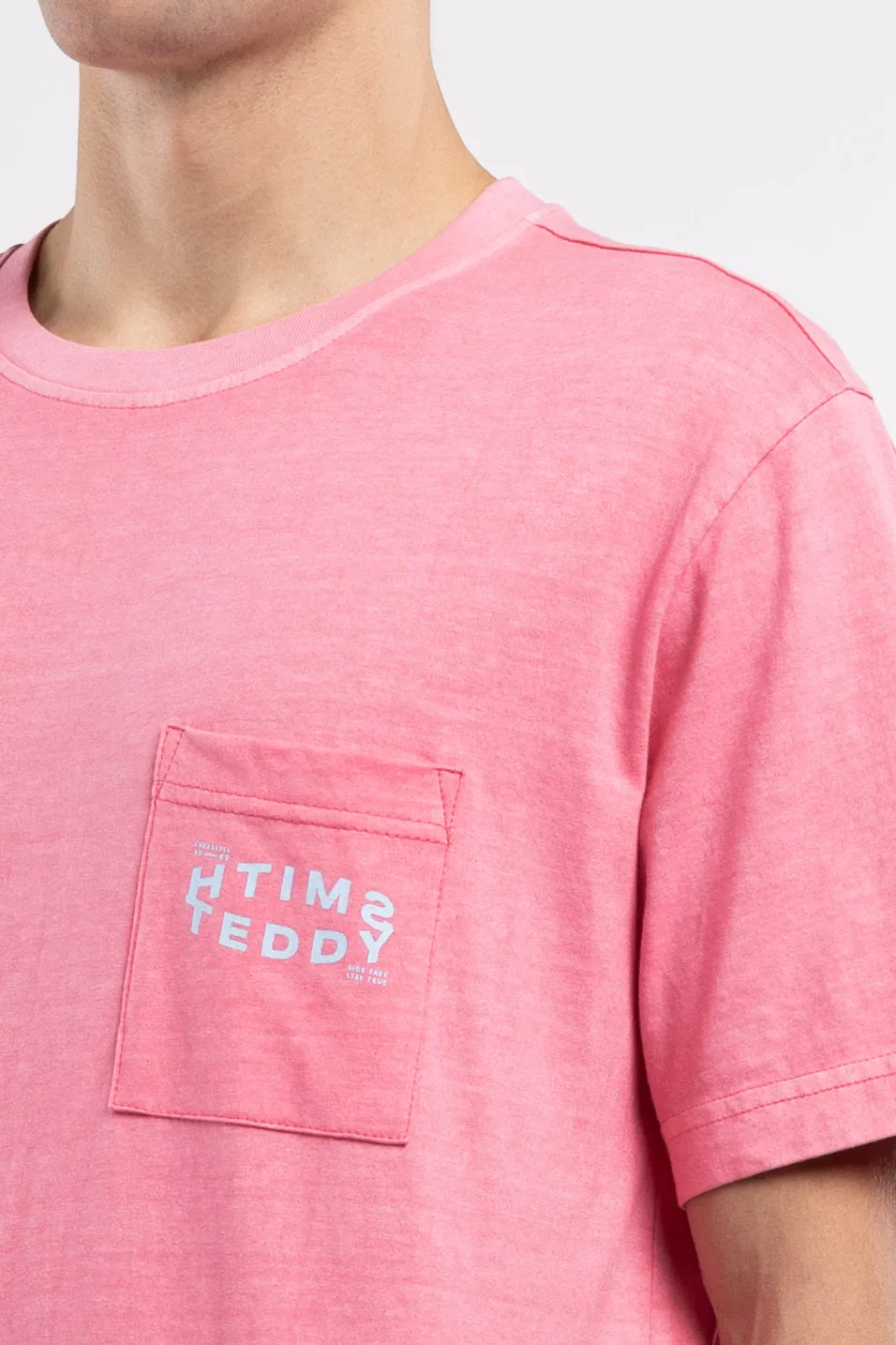 Teddy Smith T-Squad MC t-shirt uomo rosa vif delavé