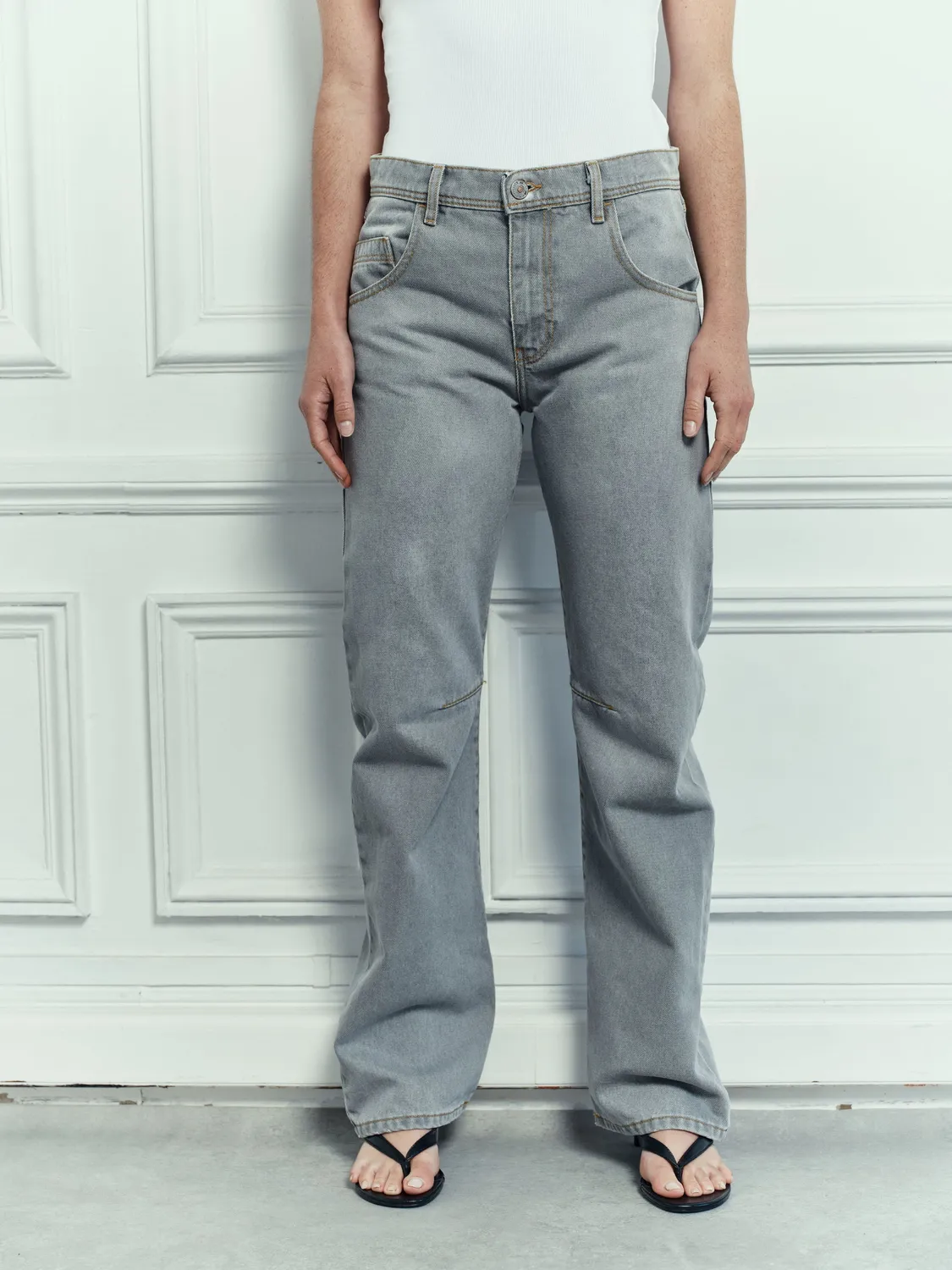 acquaverde Kayden jeans used grey gamba tonda