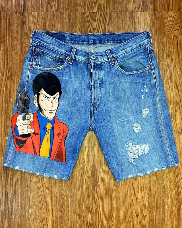 Levi's Vintage Lupin bermuda dipinto a mano