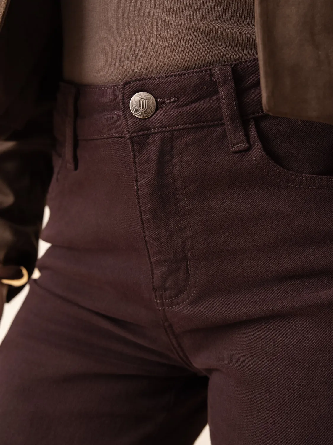 Oraije Mona jeans straight melanzana
