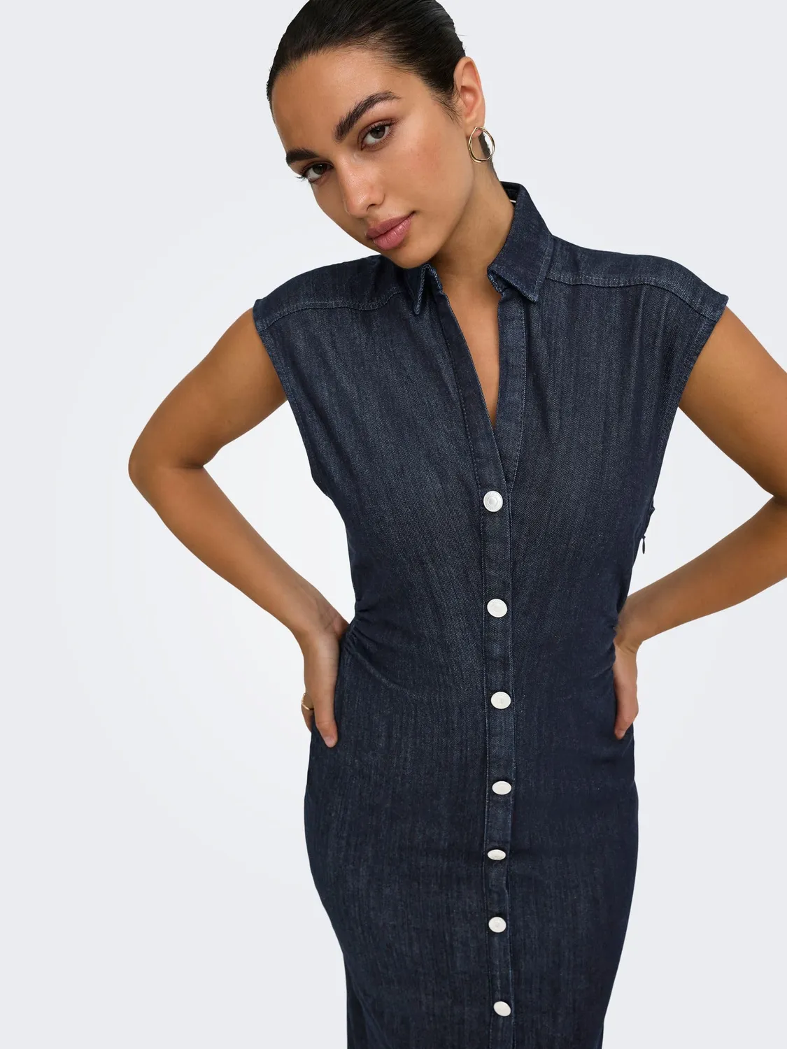 ONLY Onlbabe Capsleeve Midi Dress DNM Rinse abito M