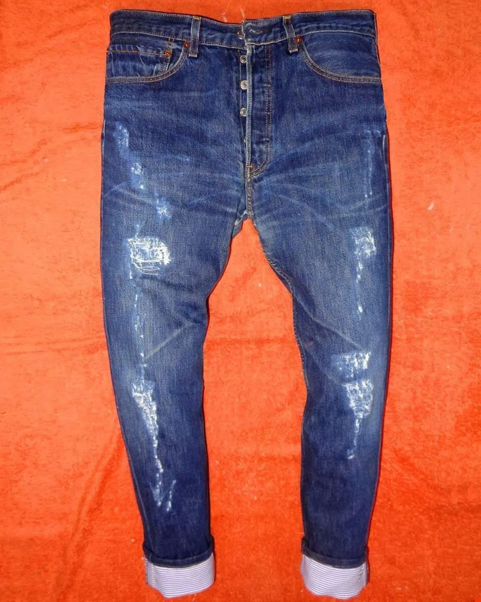 Levi's Vintage Marinaio jeans custom con tessuto