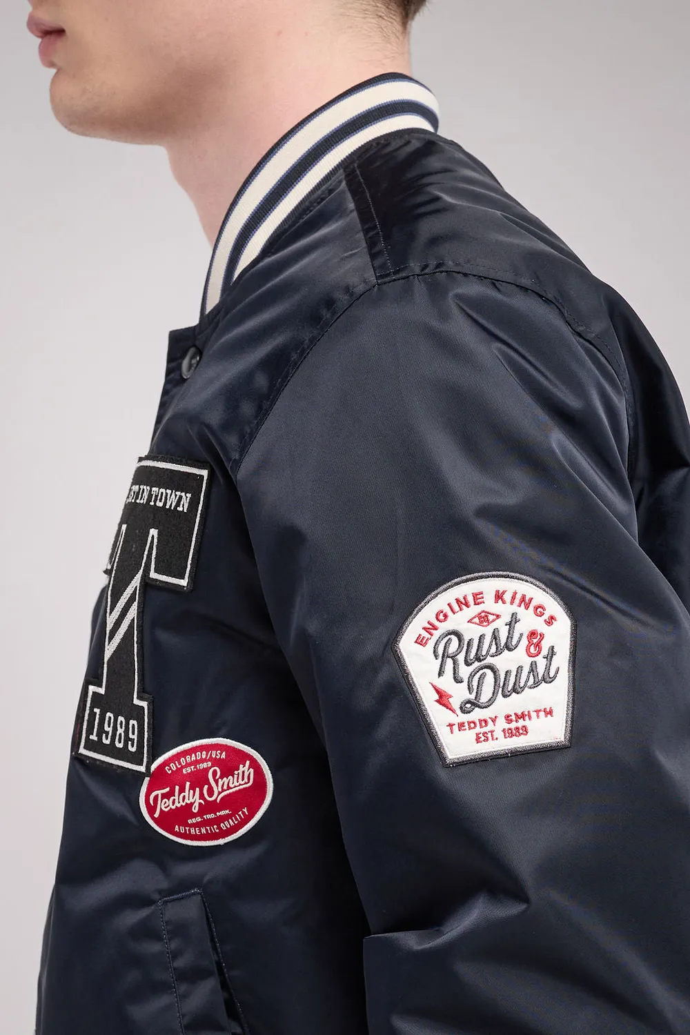 Teddy Smith B-Tibald bomber uomo dark navy nylon