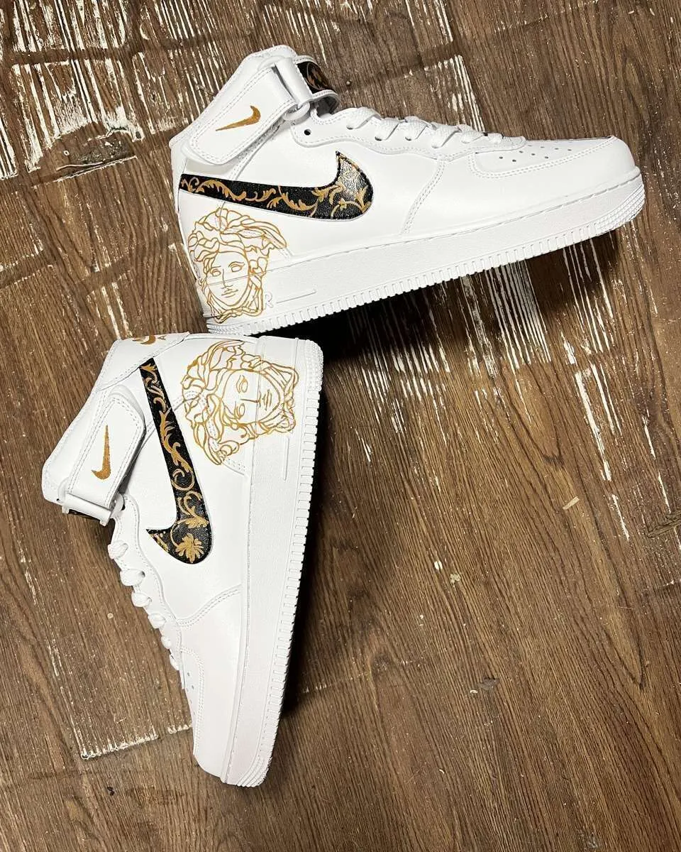 Never Say Never Air Force 1 High Versace sneakers dipinte