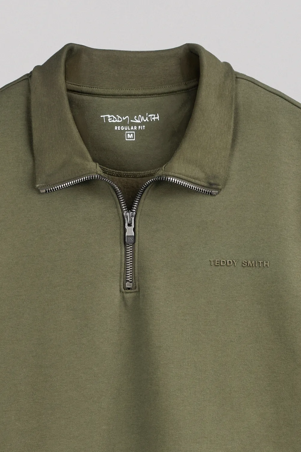 Teddy Smith S-Loan Dusty felpa kaki zip 3/4 uomo