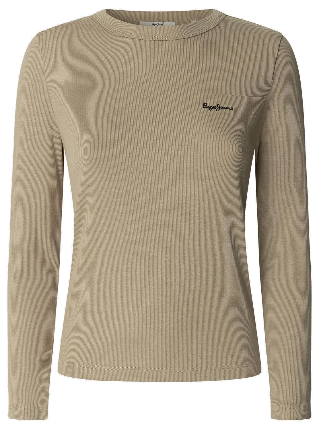 Pepe Jeans Betina t-shirt donna manica lunga nera costina
