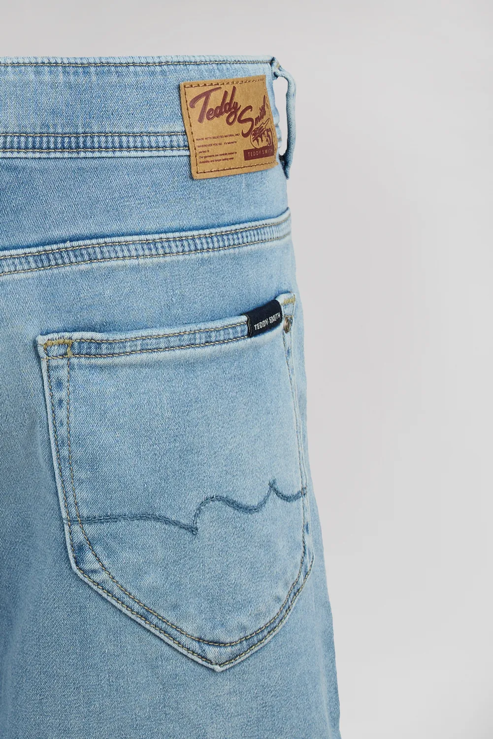 Teddy Smith Scotty 3 bermuda denim ragazzo bleached