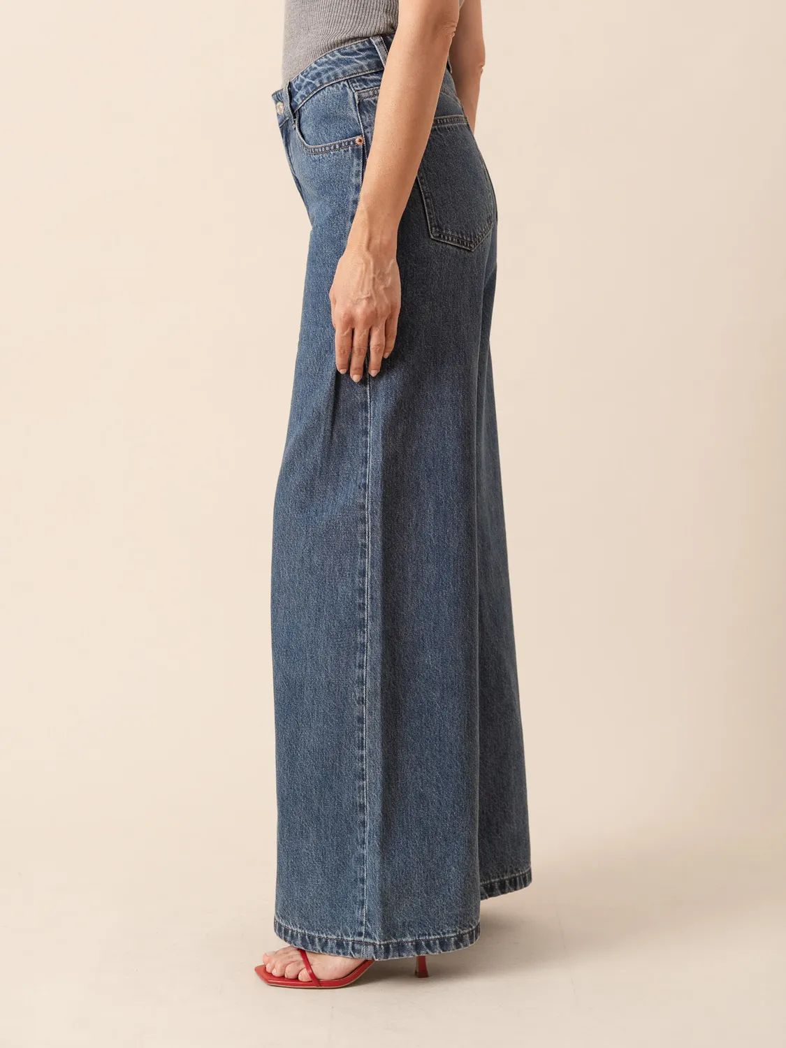 Oraije Ana jeans palazzo blu stone