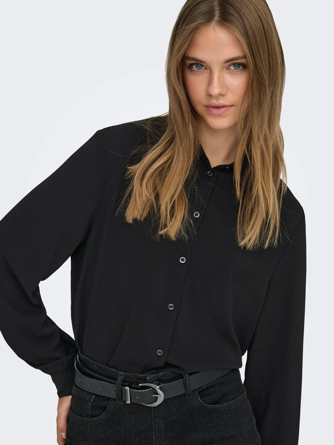 Only Jdybrooke blusa camicia donna 32 nero manica lunga