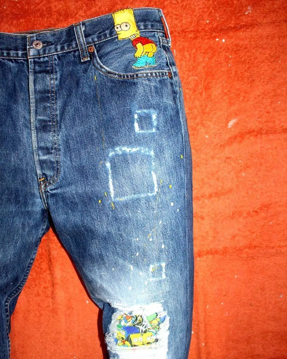 Levi's Vintage Bart Simpson jeans dipinti a mano