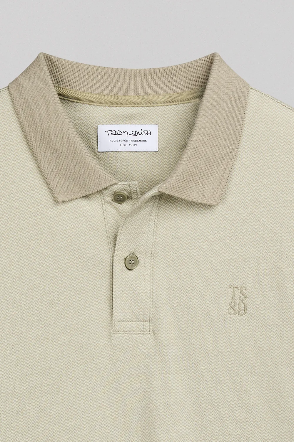 Teddy Smith P-Osey Polo Jacquard Uomo Bleach Kaki