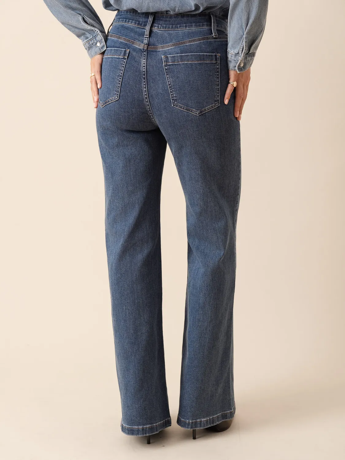 Oraije Gaspard jeans wide blu scuro vita cintrata