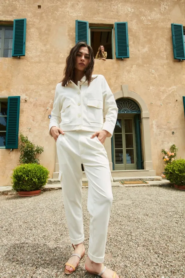 Mason's Odette Giacca Donna Bianco Jersey Athleisure