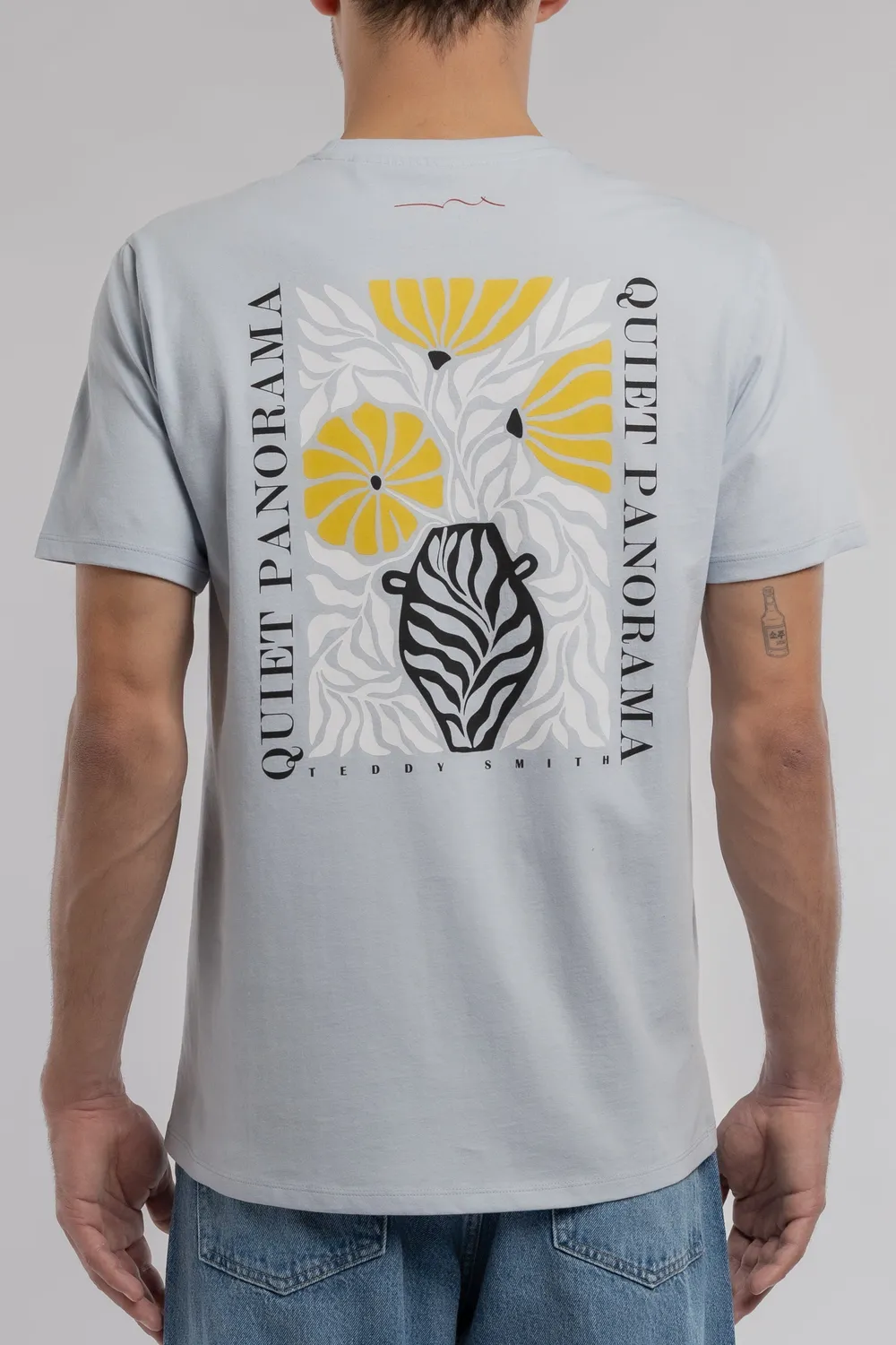 Teddy Smith T-Panorama MC t-shirt uomo azzurra stampa petto