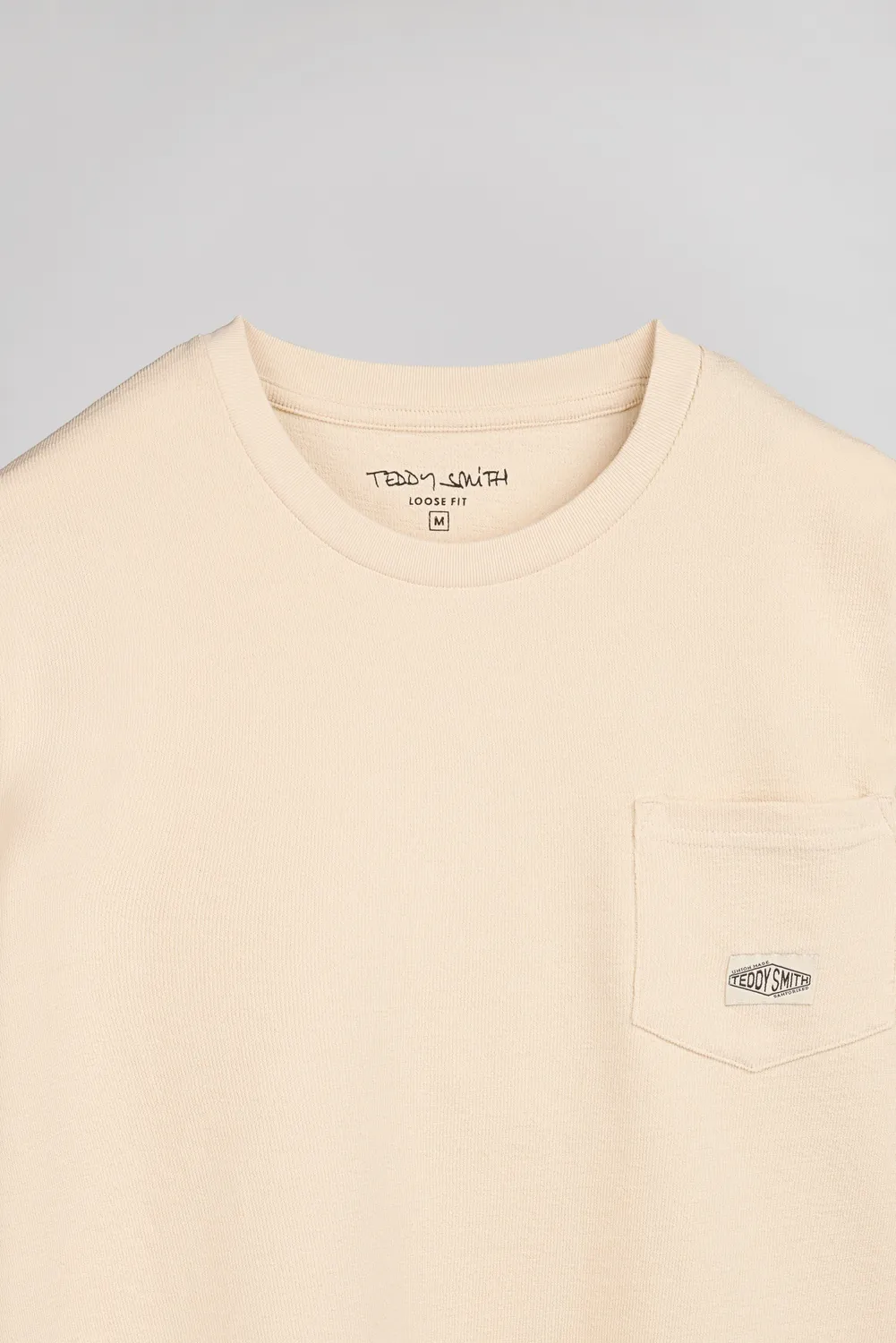 Teddy Smith T-Jameson ML t-shirt maniche lunghe crema tasca