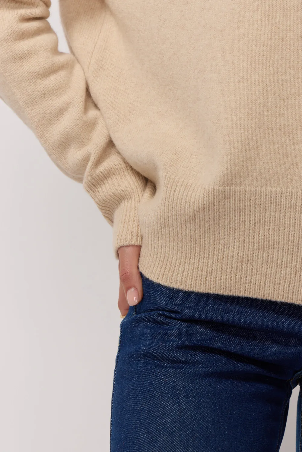 Acquaverde cardigan Beige yak merino oversize bottoni