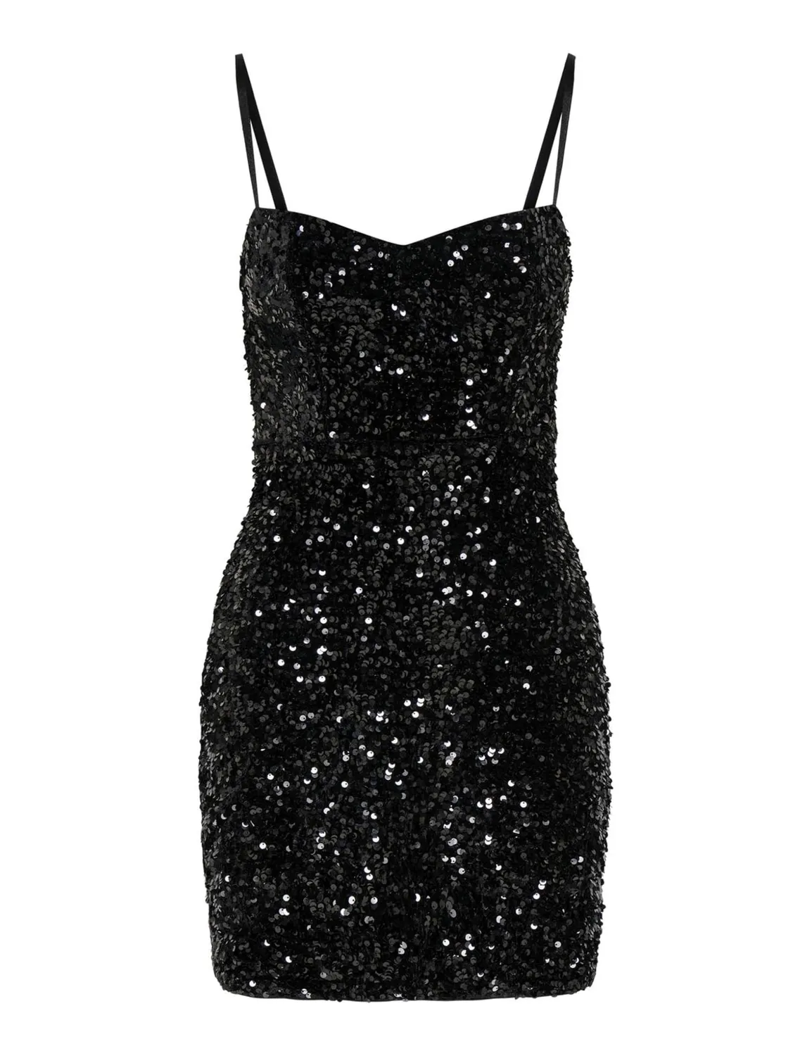 ONLY Onlconfidence S/L Sequins Tube Dress Jrs vestito nero M