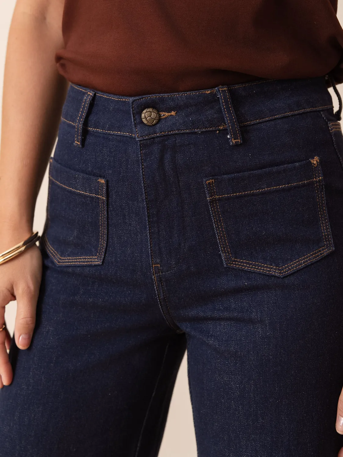 Oraije Gasparette jeans wide grezzo vita cinturata