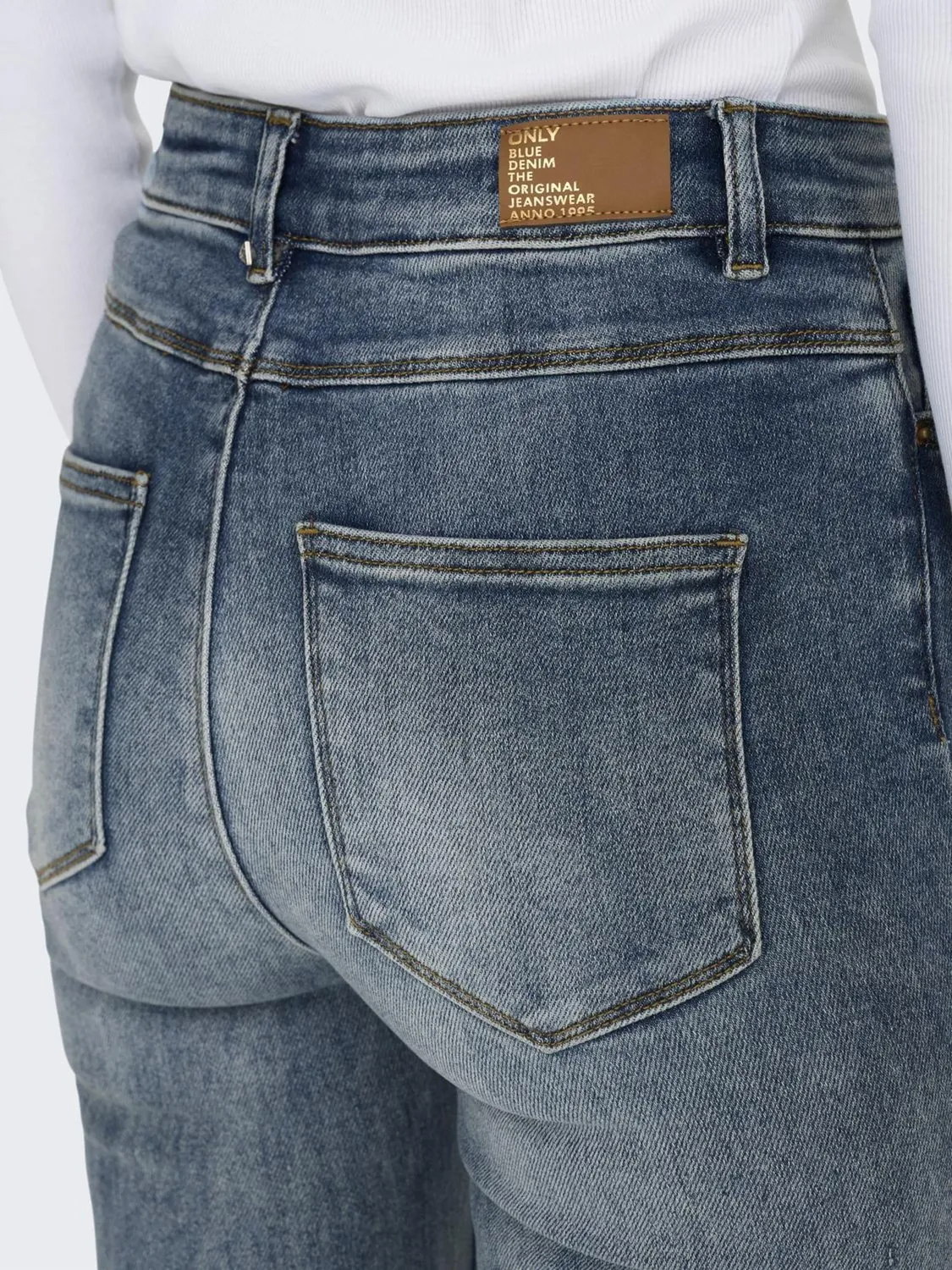 Only Onlmila jeans donna flare vita alta blu