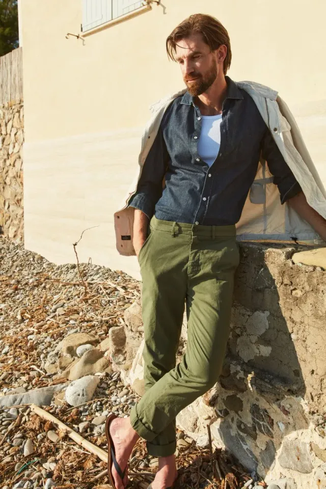 Mason's Boston Chinos Chino Uomo Verde Cotone Relaxed