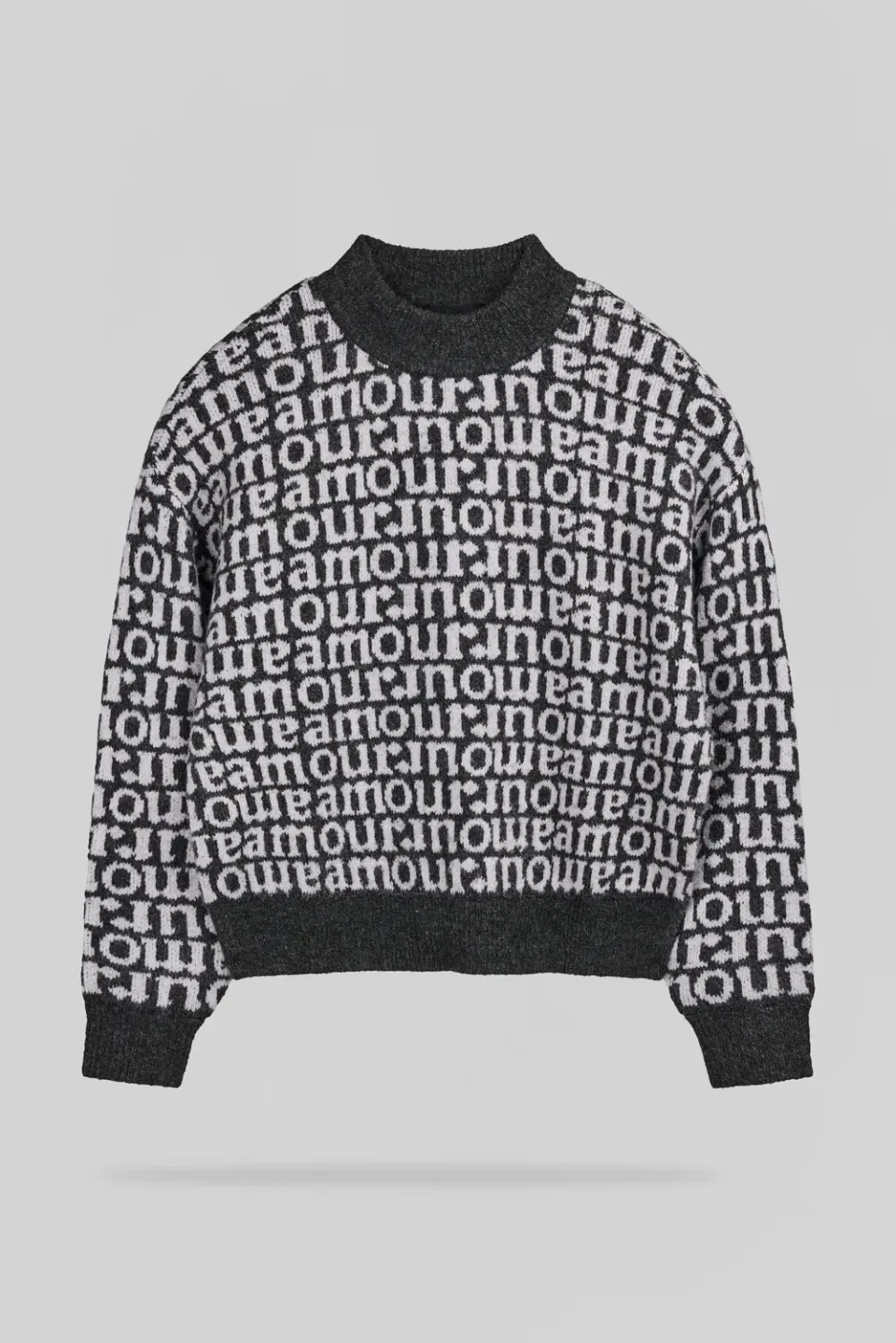 Teddy Smith P-Jade JR Maglione Jacquard Melange Black Bimba
